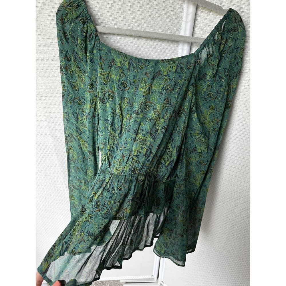 Free People Teal Green Printed Peasant Blouse - Picture 10 of 13